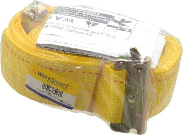 Value Collection - 20' Long x 2" Wide, 1 Ply, Polyester Web Sling - Yellow - All Tool & Supply