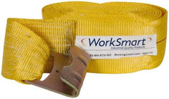 Value Collection - 27' Long x 4" Wide, 1 Ply, Polyester Web Tie Down Strap - Yellow - All Tool & Supply