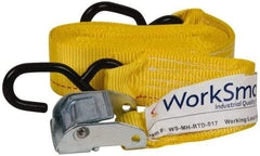 Value Collection - 15' Long x 2" Wide, 1,200 Lb Basket Capacity, 1 Ply, Polyester Web Sling - Yellow - All Tool & Supply