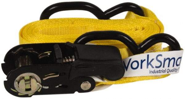 Value Collection - 15' Long x 1" Wide, 1,200 Lb Basket Capacity, 1 Ply, Polyester Web Sling - Yellow - All Tool & Supply