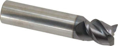 Accupro - 5/8", 3/4" LOC, 5/8" Shank Diam, 3" OAL, 3 Flute, Solid Carbide Square End Mill - Single End, AlTiN Finish, Spiral Flute, Variable° Helix, Centercutting, Right Hand Cut, Right Hand Flute - All Tool & Supply