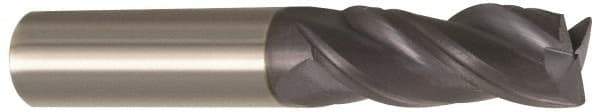 Accupro - 1", 3 Flute, Single End, Solid Carbide, 0.0300 - 0.0350" Corner Radius End Mill - 4" OAL, Right Hand Flute, 2" LOC, Right Hand Cut - All Tool & Supply