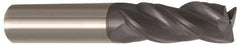 Accupro - 1", 3 Flute, Single End, Solid Carbide, 0.0300 - 0.0350" Corner Radius End Mill - 4" OAL, Right Hand Flute, 2" LOC, Right Hand Cut - All Tool & Supply