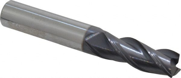 Accupro - 3/8" Diam 3 Flute Solid Carbide 0.015 to 0.020" Corner Radius End Mill - All Tool & Supply