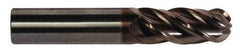 Accupro - 1/2" Diam, 5/8" LOC, 4 Flute Solid Carbide Ball End Mill - nACRo Finish, Single End, 2-1/2" OAL, 1/2" Shank Diam, Spiral Flute - All Tool & Supply