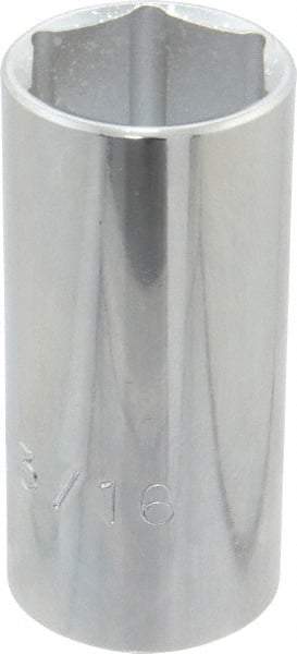 Proto - 1-3/16", 1/2" Drive, Deep Hand Socket - 6 Points, 3-1/4" OAL, Chrome Finish - All Tool & Supply