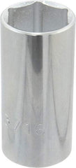 Proto - 1-3/16", 1/2" Drive, Deep Hand Socket - 6 Points, 3-1/4" OAL, Chrome Finish - All Tool & Supply