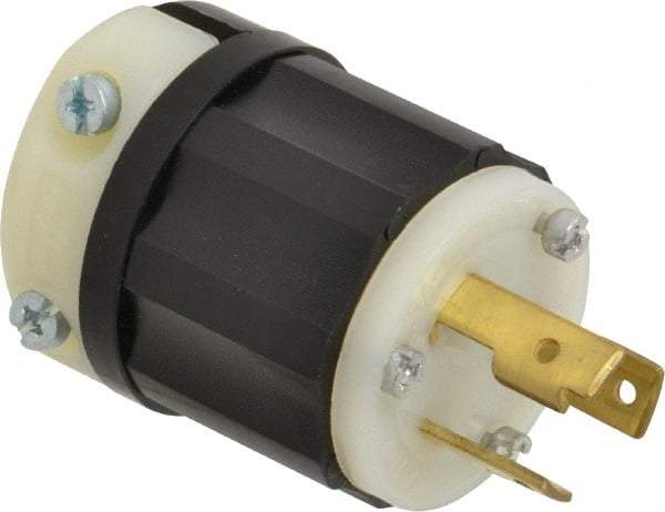 Leviton - 125 VAC, 30 Amp, L5-30P Configuration, Industrial Grade, Self Grounding Plug - 1 Phase, 2 Poles, 0.385 to 0.86 Inch Cord Diameter - All Tool & Supply