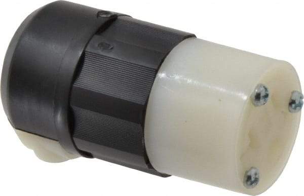 Leviton - 125 VAC, 20 Amp, 5-20R NEMA, Straight, Self Grounding, Industrial Grade Connector - 2 Pole, 3 Wire, 1 Phase, Nylon, Black, White - All Tool & Supply