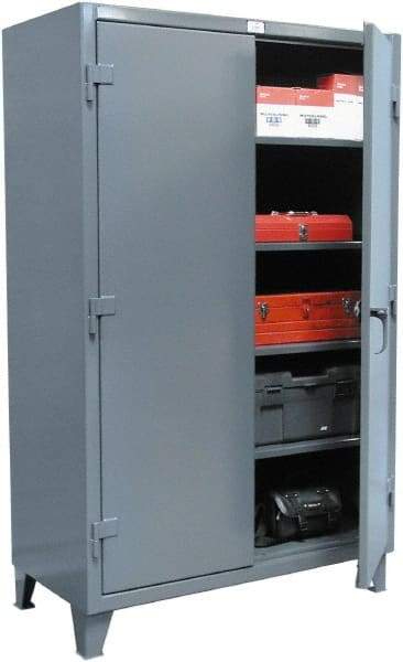 Strong Hold - 4 Shelf Locking Storage Cabinet - Steel, 36" Wide x 20" Deep x 72" High, Dark Gray - All Tool & Supply