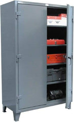 Strong Hold - 3 Shelf Locking Storage Cabinet - Steel, 48" Wide x 24" Deep x 60" High, Dark Gray - All Tool & Supply