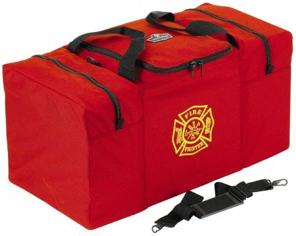 Ergodyne - 2 Pocket, 6750 Cubic Inch, 1000D Nylon Empty Gear Bag - 14 Inch Wide x 15 Inch Deep x 15 Inch High, Red, Fire and Rescue Logo, Model No. 5060 - All Tool & Supply