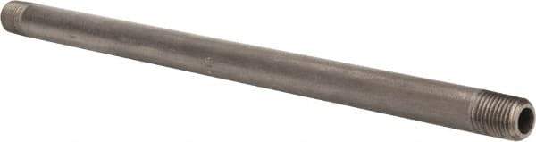 Value Collection - Schedule 80, 1/4" Diam x 10" Long Black Pipe Nipple - Threaded - All Tool & Supply