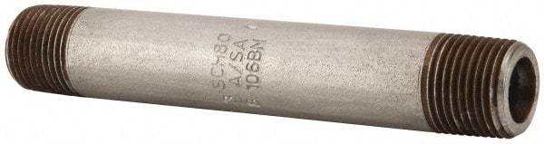 Value Collection - Schedule 80, 3/8" Diam x 4" Long Black Pipe Nipple - Threaded - All Tool & Supply