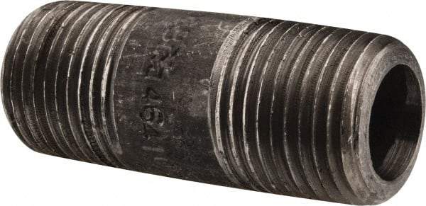 Value Collection - Schedule 80, 1/2" Diam x 2" Long Black Pipe Nipple - Threaded - All Tool & Supply