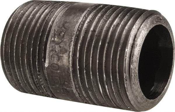 Value Collection - Schedule 80, 3/4" Diam x 1-1/2" Long Black Pipe Nipple - Threaded - All Tool & Supply