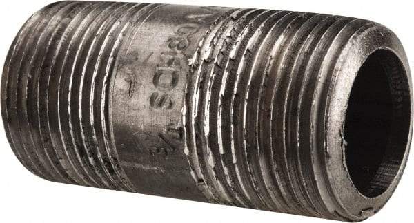 Value Collection - Schedule 80, 3/4" Diam x 2" Long Black Pipe Nipple - Threaded - All Tool & Supply