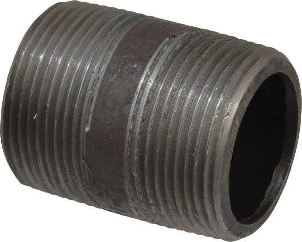 Value Collection - Schedule 80, 1-1/4" Diam x 2" Long Black Pipe Nipple - Threaded - All Tool & Supply