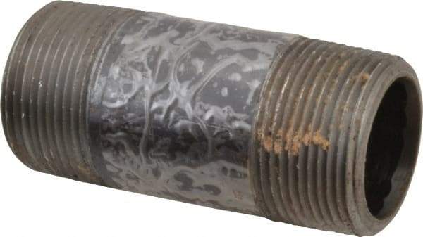 Value Collection - Schedule 80, 1-1/4" Diam x 3-1/2" Long Black Pipe Nipple - Threaded - All Tool & Supply