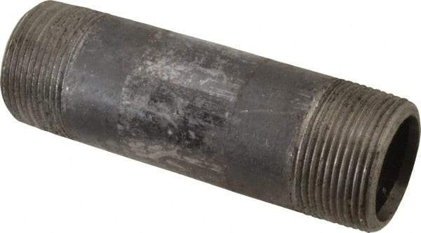 Value Collection - Schedule 80, 1-1/4" Diam x 5" Long Black Pipe Nipple - Threaded - All Tool & Supply