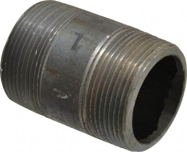 Value Collection - Schedule 80, 1-1/2" Diam x 2-1/2" Long Black Pipe Nipple - Threaded - All Tool & Supply