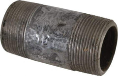 Value Collection - Schedule 80, 1-1/2" Diam x 3-1/2" Long Black Pipe Nipple - Threaded - All Tool & Supply