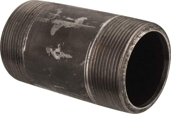 Value Collection - Schedule 80, 2" Diam x 4" Long Black Pipe Nipple - Threaded - All Tool & Supply