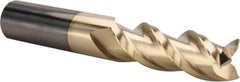 ProMax - 5/8", 1-3/4" LOC, 5/8" Shank Diam, 4" OAL, 3 Flute, Solid Carbide Square End Mill - Single End, ZrN Finish, Spiral Flute, 40° Helix, Centercutting, Right Hand Cut, Right Hand Flute, Series 109 - All Tool & Supply