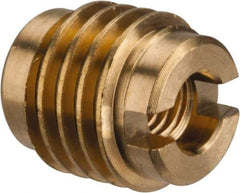 E-Z LOK - #10-32, Brass Knife Insert - 3/8" Drill, 3/8" Hole Diam, 1/2" Long, 0.6" Min Grip - All Tool & Supply