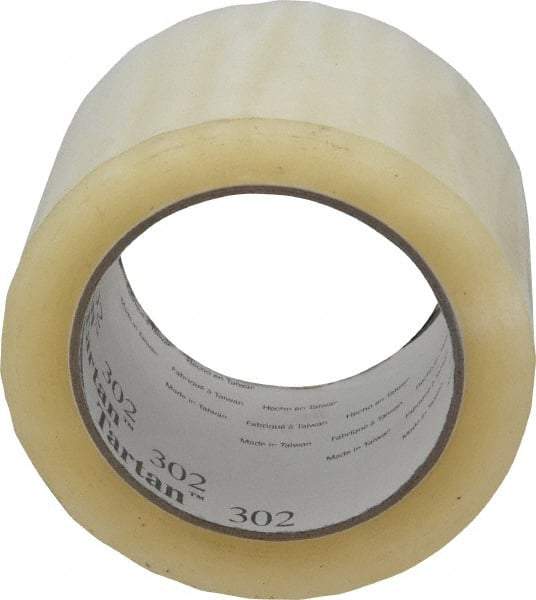 3M - 3" x 110 Yd Clear Acrylic Adhesive Sealing Tape - Polypropylene Film Backing, 1.6 mil Thick, 40 Lb Tensile Strength, Series 302 - All Tool & Supply