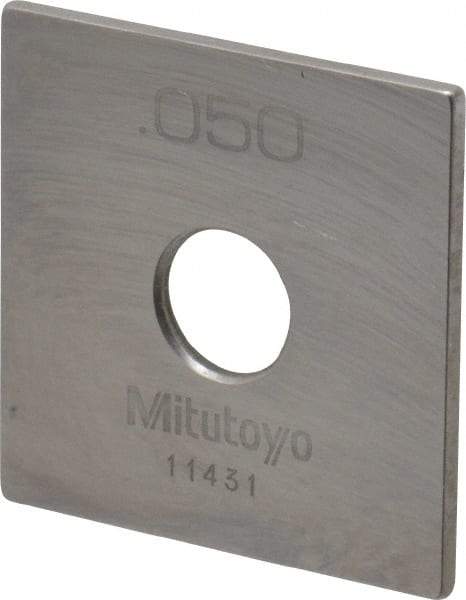 Mitutoyo - 0.05" Square Steel Gage Block - Accuracy Grade 0, Includes Certificate of Inspection - All Tool & Supply