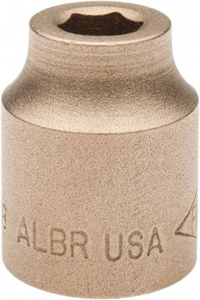 Ampco - 3/8", 1/2" Drive, Standard Hand Socket - 6 Points, 1-3/16" OAL, Aluminum Bronze - All Tool & Supply