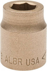 Ampco - 1/2", 1/2" Drive, Standard Hand Socket - 6 Points, 1-3/16" OAL, Aluminum Bronze - All Tool & Supply