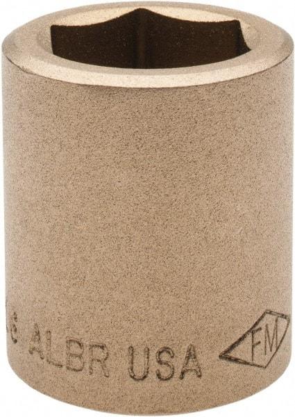 Ampco - 13/16", 1/2" Drive, Standard Hand Socket - 6 Points, 1-7/16" OAL, Aluminum Bronze - All Tool & Supply