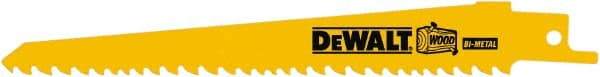 DeWALT - 6" Long x 3/4" Thick, Bi-Metal Reciprocating Saw Blade - Straight Profile, 5 to 8 TPI, Toothed Edge, Tang Shank - All Tool & Supply