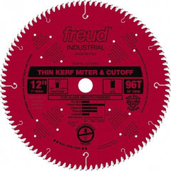 Freud - 12" Diam, 1" Arbor Hole Diam, 96 Tooth Wet & Dry Cut Saw Blade - Carbide-Tipped, Standard Round Arbor - All Tool & Supply