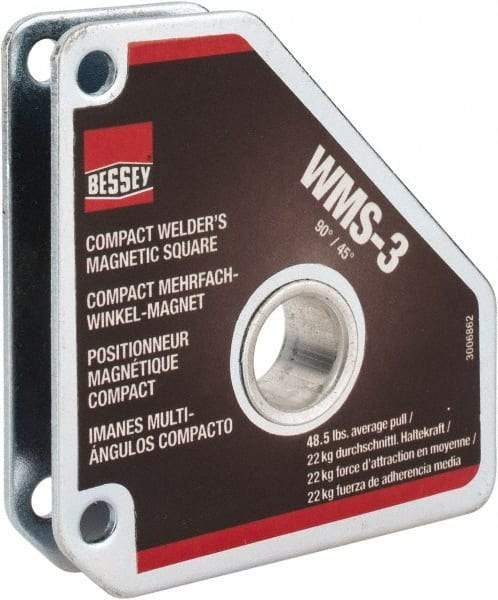 Bessey - 3-3/8" Wide x 5/8" Deep x 3-3/8" High Magnetic Welding & Fabrication Square - 48.5 Lb Average Pull Force - All Tool & Supply