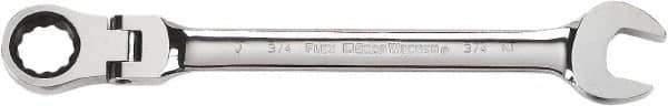 GearWrench - 1" 12 Point Flexhead Combination Wrench - Chrome Vanadium Steel, Full Polish Finish - All Tool & Supply