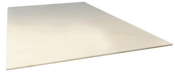 Made in USA - 1/4" Thick x 1' Wide x 1' Long, PVDF/Kynar Sheet - Natural, Shore D-72 Hardness, ±5% Tolerance - All Tool & Supply