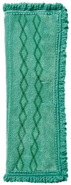 Rubbermaid - 19-1/2" Long x 14" Wide Microfiber Dust Mop Pad - Quick Connect, Green, Fringed Head - All Tool & Supply