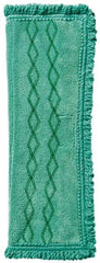 Rubbermaid - 19-1/2" Long x 14" Wide Microfiber Dust Mop Pad - Quick Connect, Green, Fringed Head - All Tool & Supply