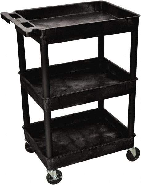 Luxor - 300 Lb Capacity, 24" Wide x 18" Long x 38" High Shelf Cart - 3 Shelf, Plastic - All Tool & Supply