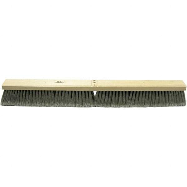 Weiler - 24" Medium Duty Polyester Push Broom - 3" Bristle Length, Wood Block, Bolt-On Handle Connection, Handle Sold Separately - All Tool & Supply