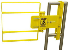 FabEnCo - Powder Coated Carbon Steel Self Closing Rail Safety Gate - Fits 22 to 24-1/2" Clear Opening, 24-1/2" Wide x 22" Door Height, 42 Lb, Yellow - All Tool & Supply