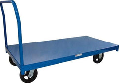 PRO-SOURCE - 1,200 Lb Capacity Steel Platform Truck - Steel Deck, 24" OAW, Rubber Casters - All Tool & Supply