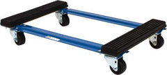 PRO-SOURCE - 1,000 Lb Capacity Oak/Metal Open Rubber Capped Raised Ends Dolly - 30" Long x 18" Wide, 3" Wheels - All Tool & Supply