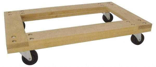 PRO-SOURCE - 1,000 Lb Capacity Hardwood/Rubber Flush Open Dolly - 36" Long x 24" Wide, 3" Wheels - All Tool & Supply