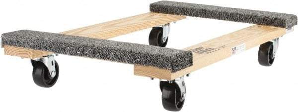 PRO-SOURCE - 900 Lb Capacity Hardwood Furniture Dolly - 30" Long x 18" Wide x 4-1/2" High, 3" Wheels - All Tool & Supply