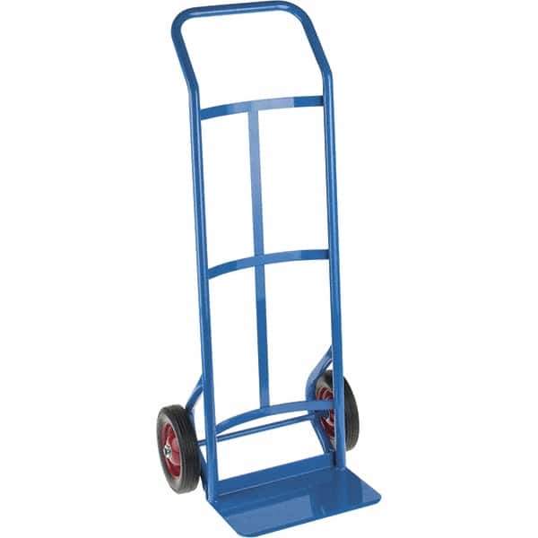 PRO-SOURCE - 500 Lb Capacity 45" OAH Hand Truck - 8 x 14" Base Plate, Continuous Swept Back Handle, Steel, Solid Rubber Wheels - All Tool & Supply