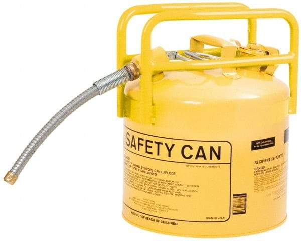 Eagle - 5 Gal Galvanized Steel Type II DOT Safety Can - 15-3/4" High x 12-1/2" Diam, Yellow - All Tool & Supply